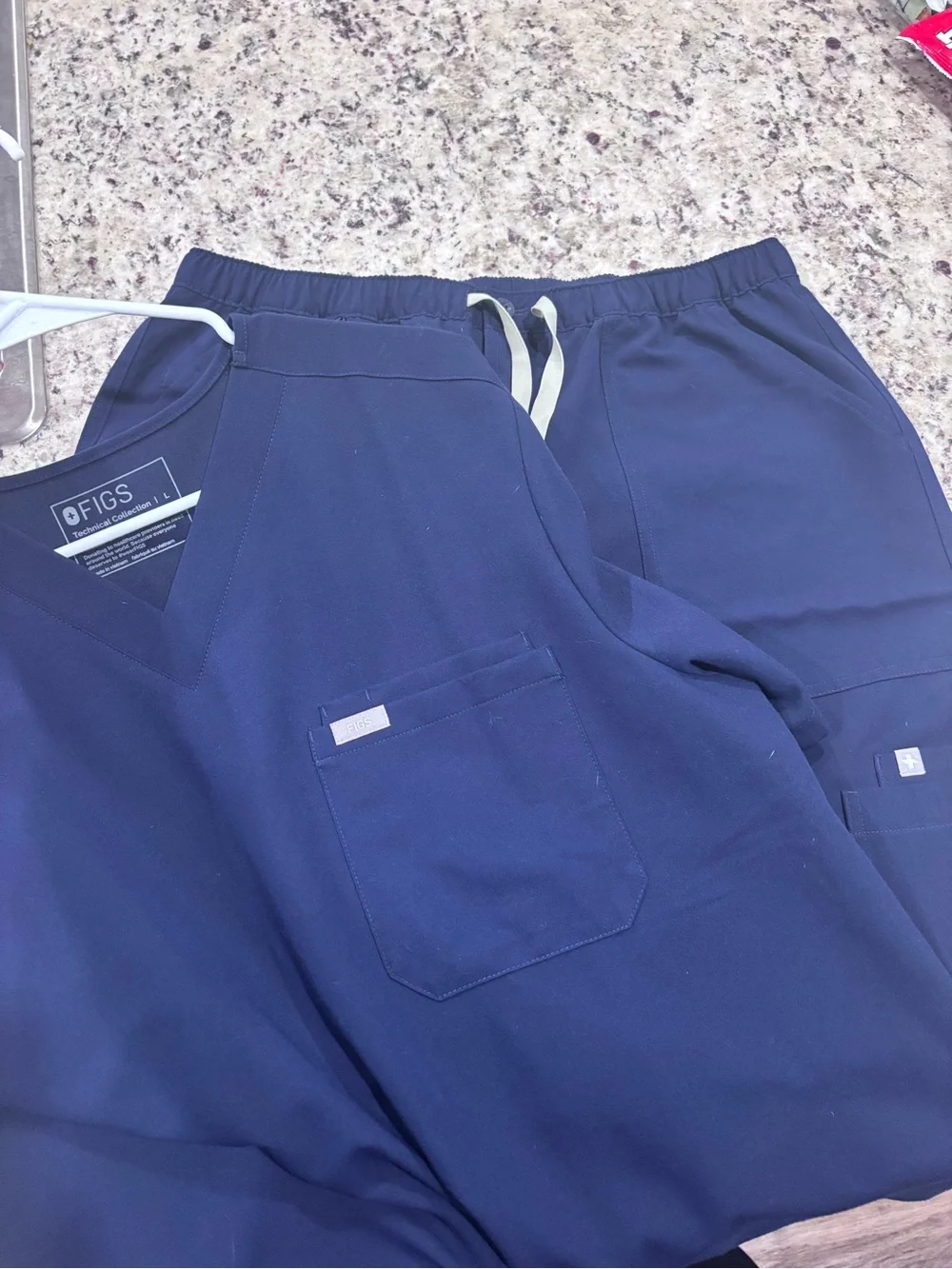 Figs Men's Navy Jogger Scrub Pants large tall